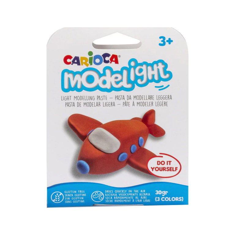  Plastilina - Modelight avion, 3 culori | Carioca 