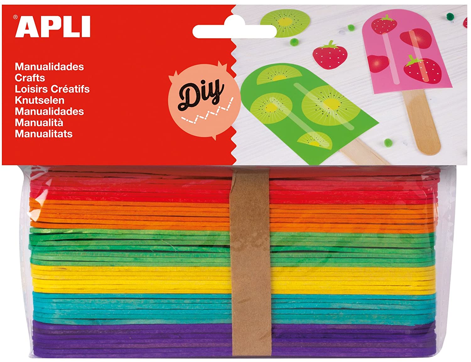 Set betisoare din lemn - Multicolore, 40 buc