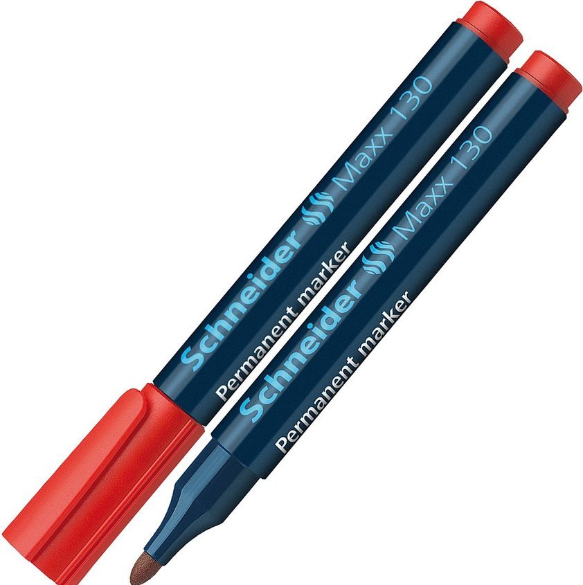 Marker permanent - Maxx 130 - Rosu, 1-3 mm | Schneider