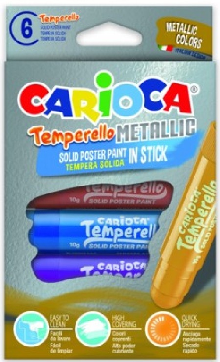 Set 6 creioane colorate - Temperello Metallic | Carioca
