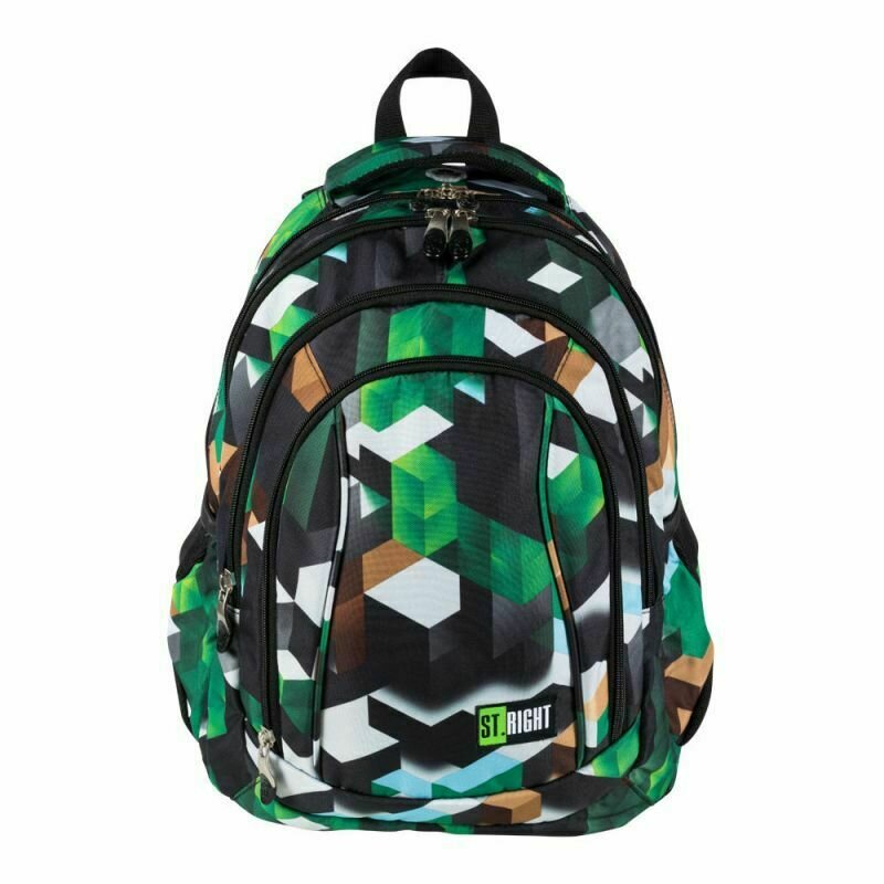 Ghiozdan - BP-04 Green 3D Blocks, 4 compartimente