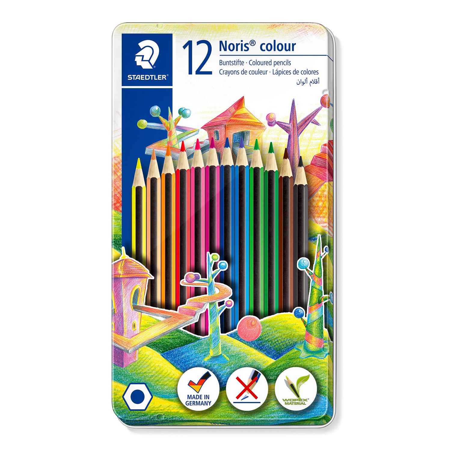 Set 12 creioane colorate - Cutie metal - Noris | Staedtler - 1 | YEO