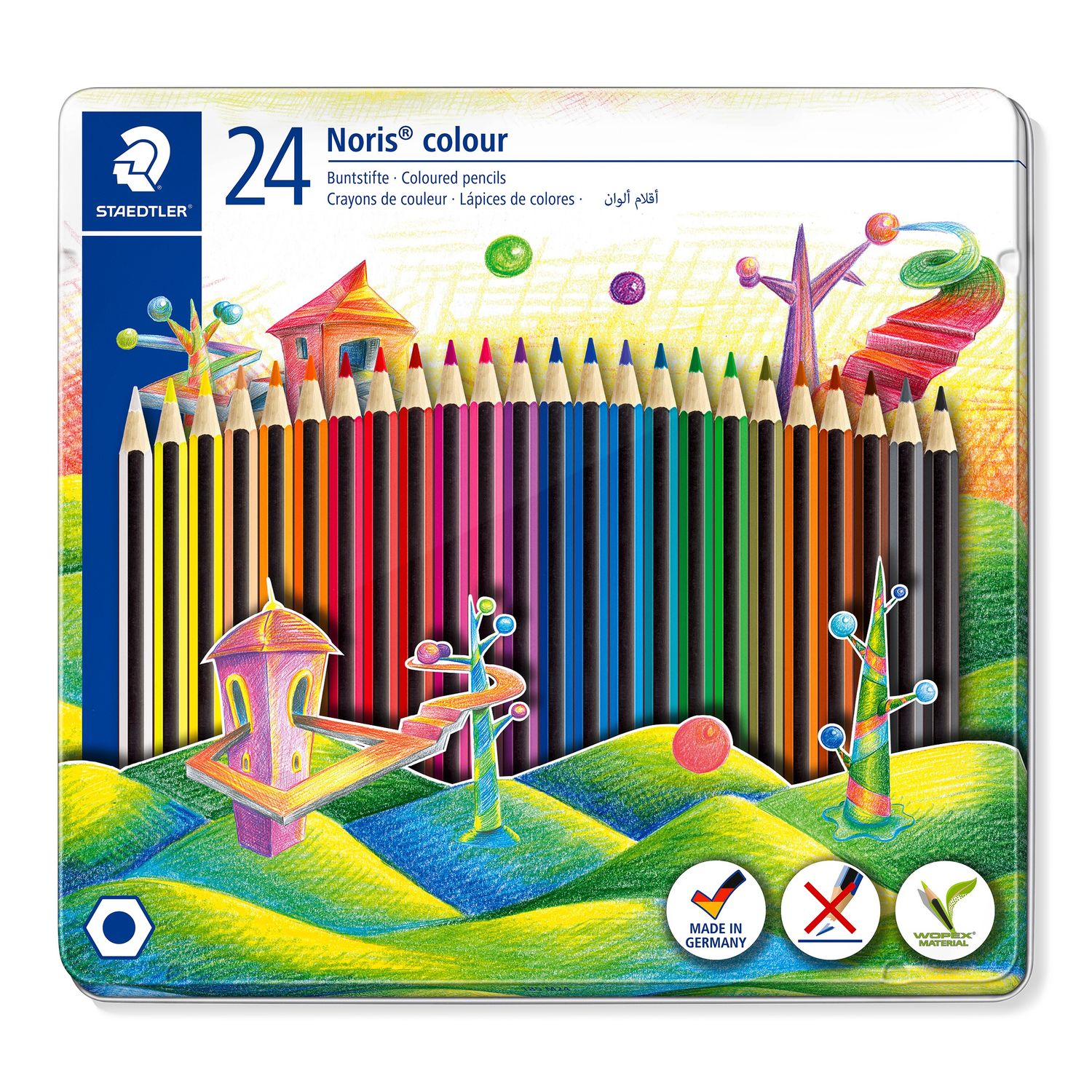 Set 24 creioane colorate - Cutie metal - Noris | Staedtler - 1 | YEO