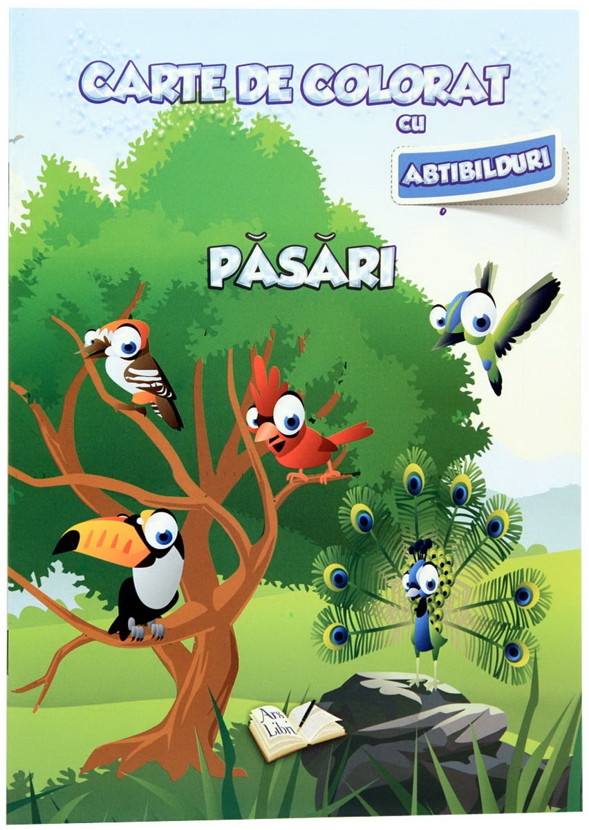 PDF Carte de colorat cu abtibilduri – Pasari | Ars Libri Carte