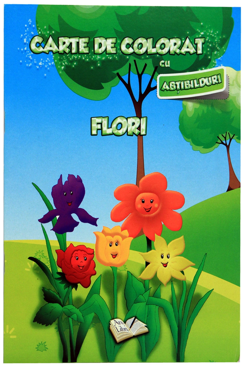 Carte de colorat cu abtibilduri – Flori | Ars Libri 2022