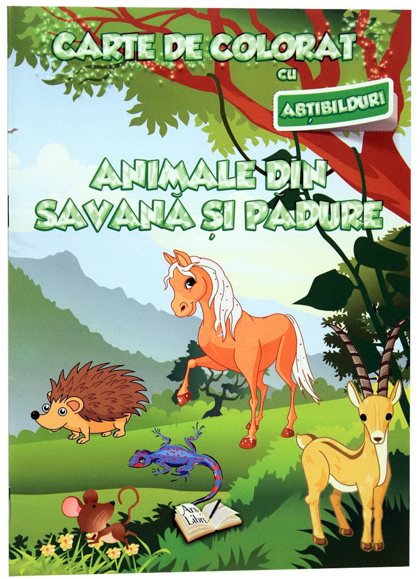 Carte de colorat cu abtibilduri – Animale din savana si padure | Ars Libri 2022