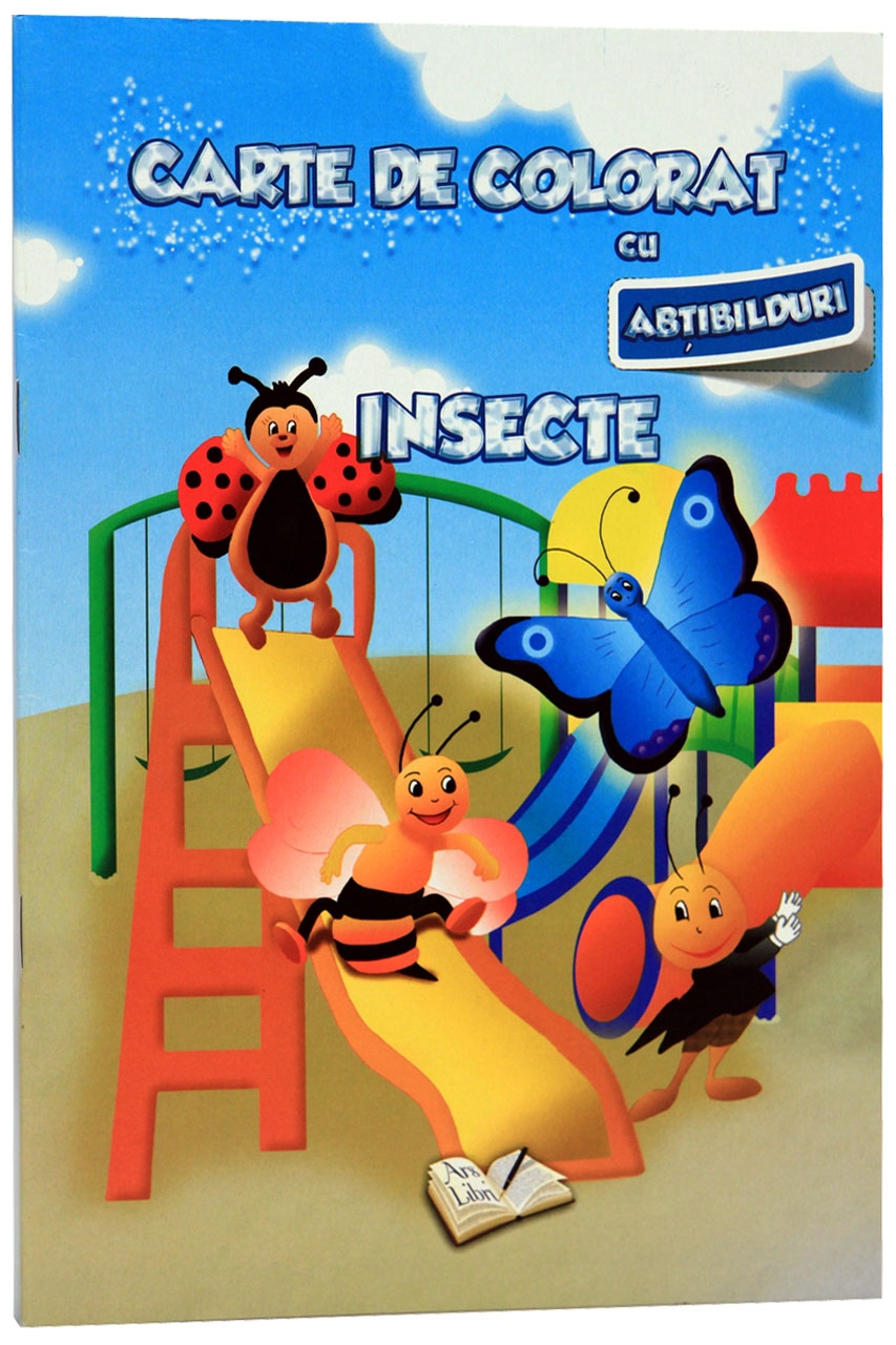 Carte de colorat cu abtibilduri – Insecte | Ars Libri Carte