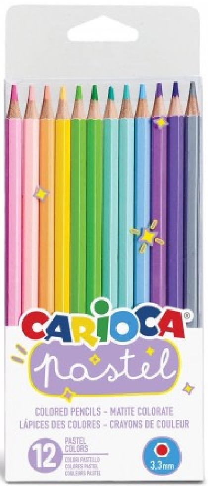 Set 12 creioane colorate Pastel | Carioca - 3 | YEO