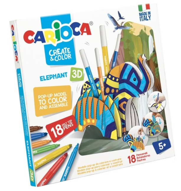 Set creativ Create & Color - Elefant 3D | Carioca