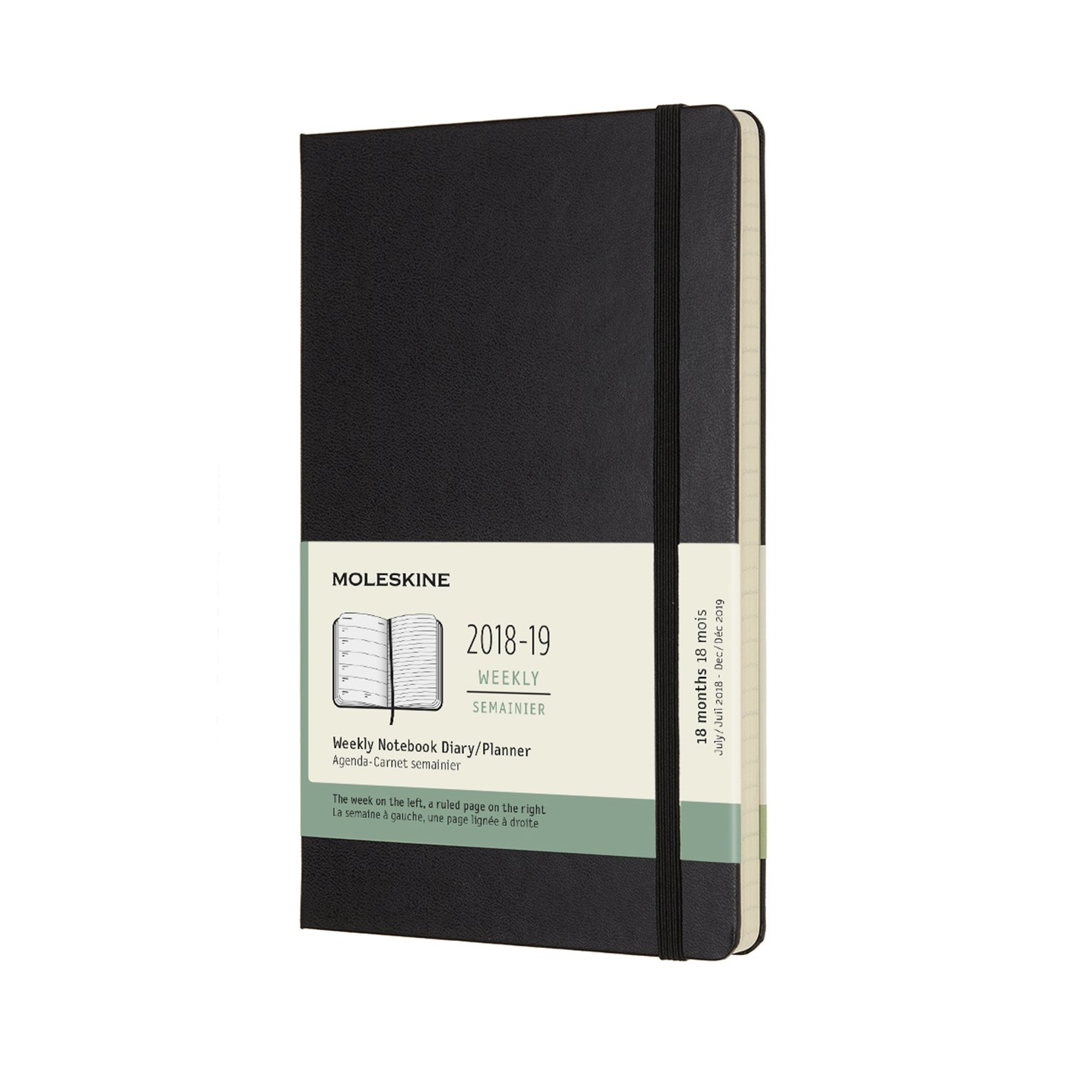 Agenda - Moleskine Notebook Black Large Weekly 18-Month Diary 2018-2019 | Moleskine