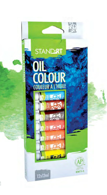 Set 12 tuburi de vopsea - Oil Colour | Standart