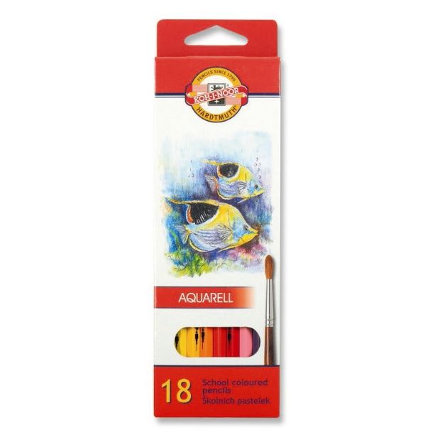 Set 18 creioane - Aquarell Coloured | Koh-I-Noor