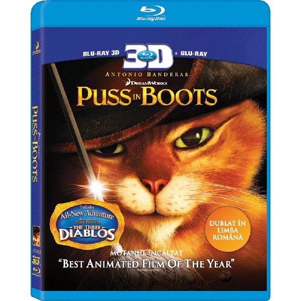 Motanul Incaltat (Blu Ray Disc) 2D + 3D / Puss in Boots | Chris Miller