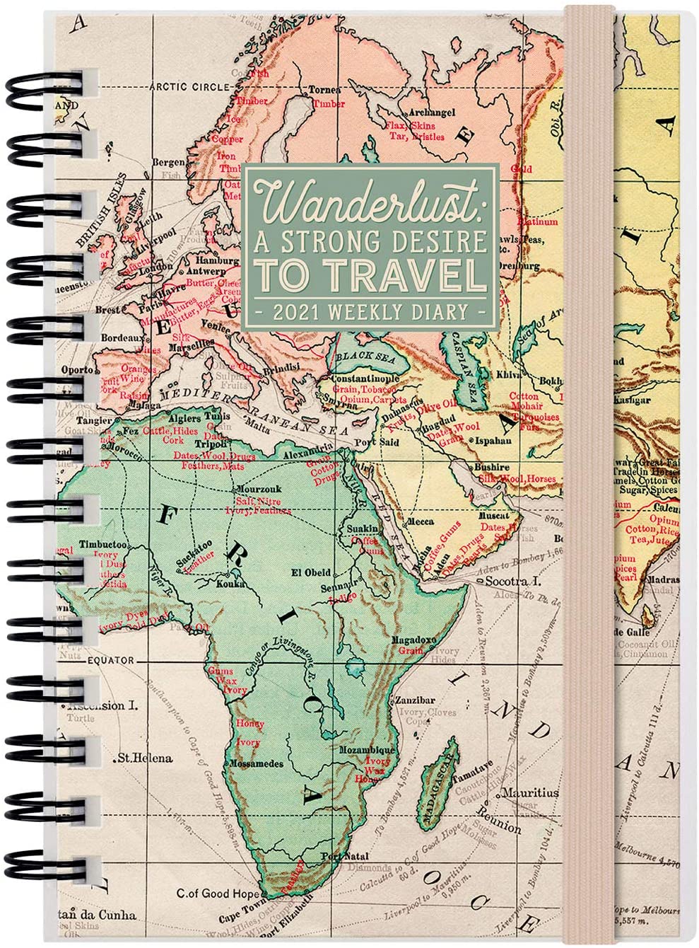 Agenda 2021 - Small Spiral Bound Weekly Planner 12 Months - Map | Legami