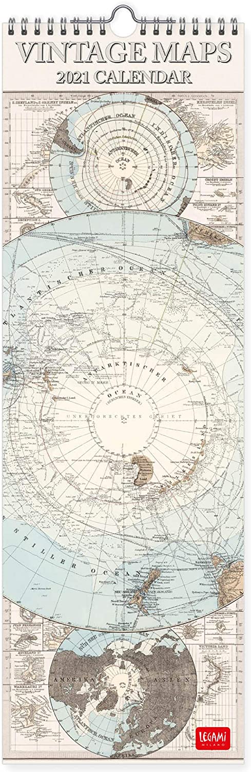 Calendar 2021 - Vintage Maps, 16x49 cm | Legami