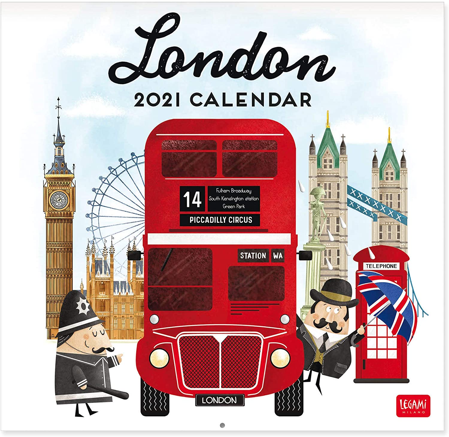 Calendar 2021 - London, 30x29 cm | Legami