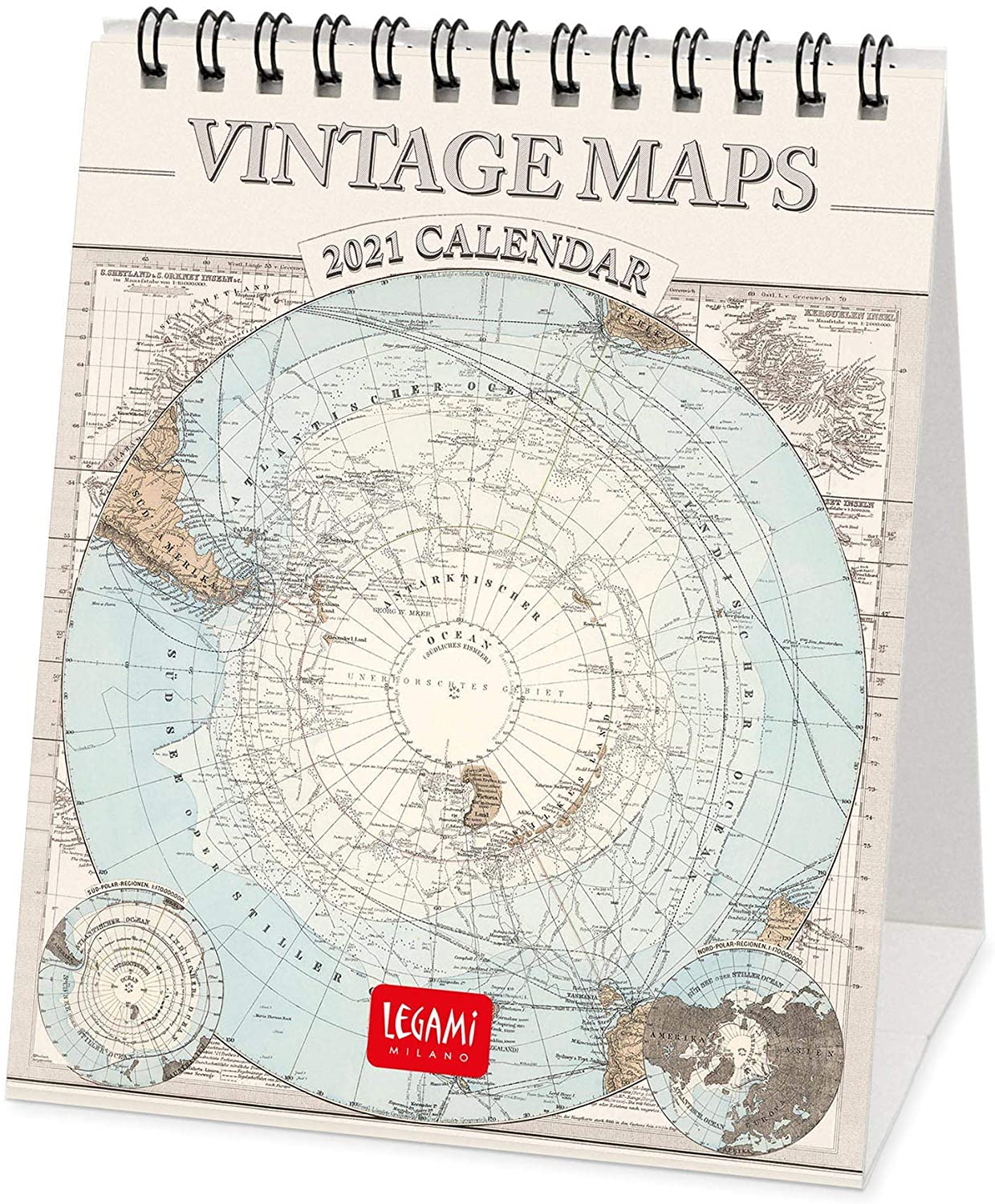 Calendar 2021 - Vintage Maps, 12x14.5 cm | Legami