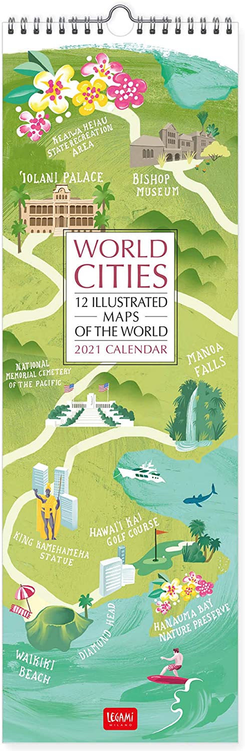 Calendar 2021 - World Cities, 16x49 cm | Legami