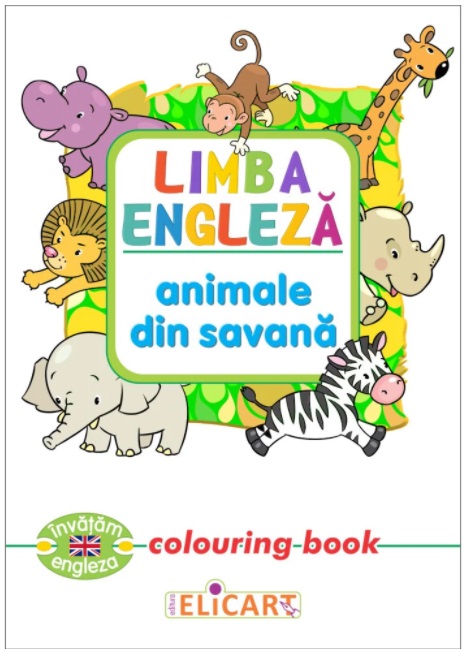 Limba engleza. Animale din savana (Colouring book) | carturesti.ro Carte