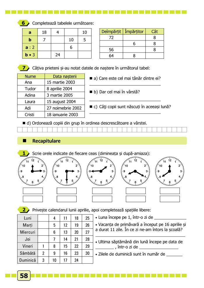 Matematica si explorarea mediului - caiet de lucru, clasa a II-a, partea 2 (E1) | Nicoleta Popescu - 9 | YEO