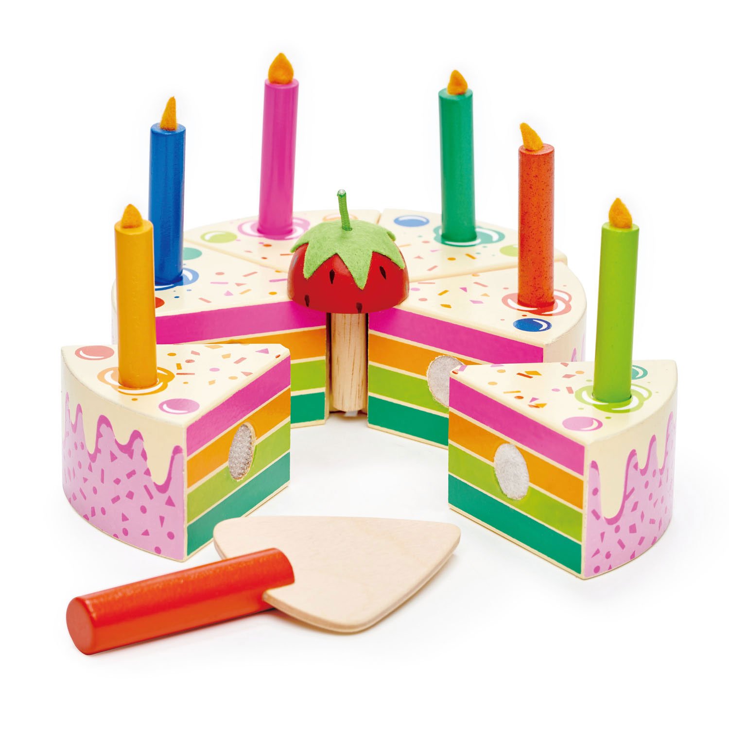 Jucarie din lemn - Rainbow Birthday Cake | Tender Leaf Toys