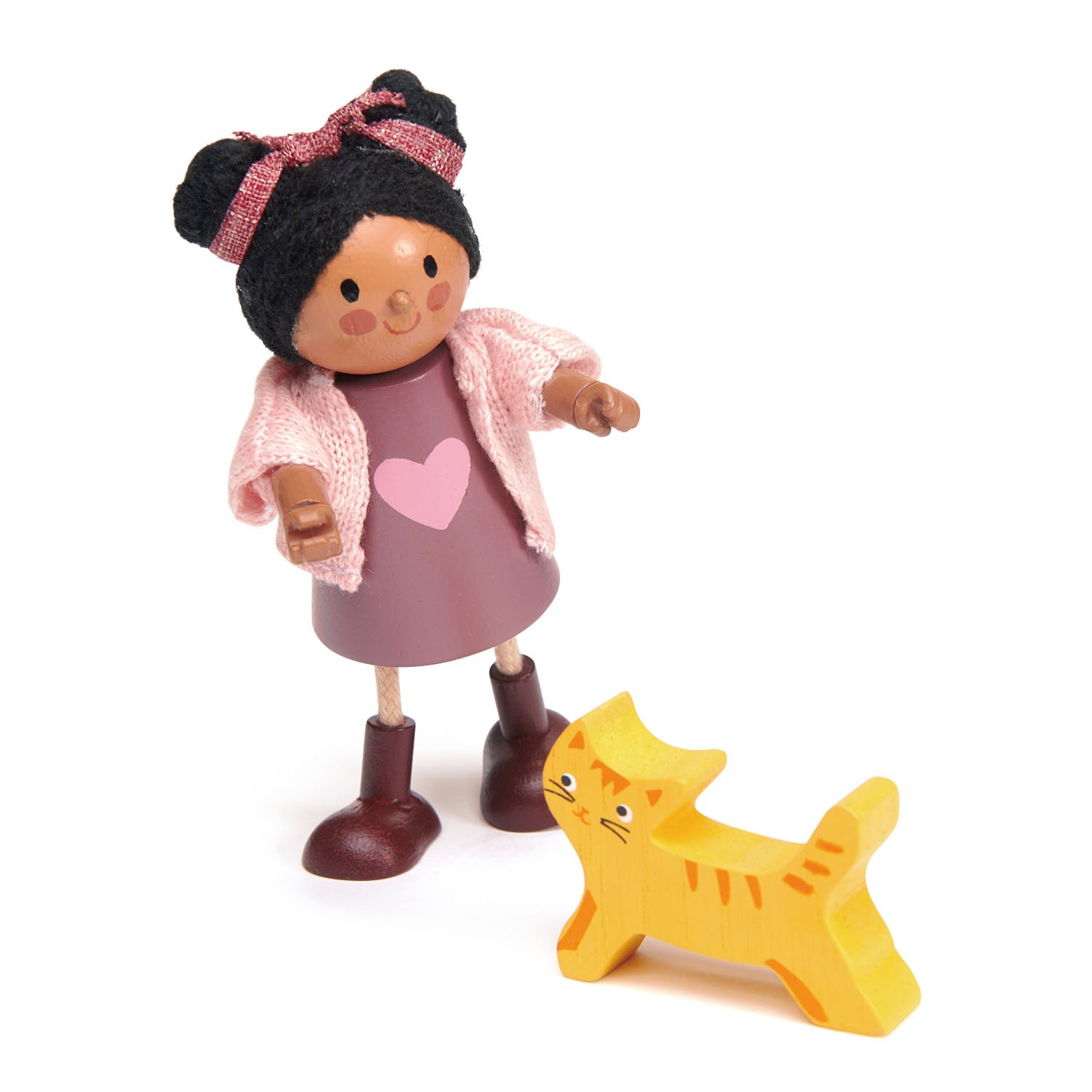 Figurine din lemn - Ayana and her Cat | Tender Leaf Toys image1