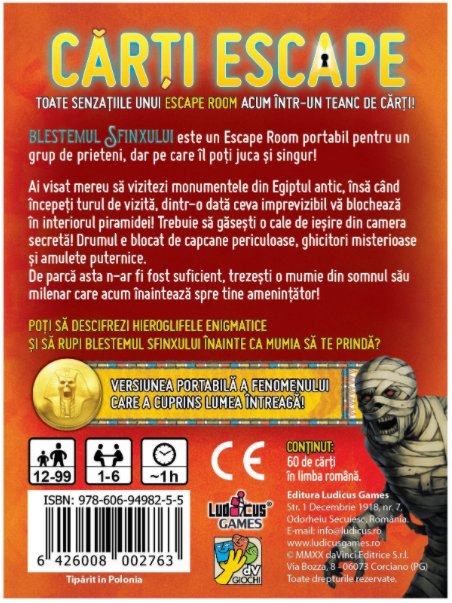Joc - Carti Escape - Blestemul sfinxului | Ludicus