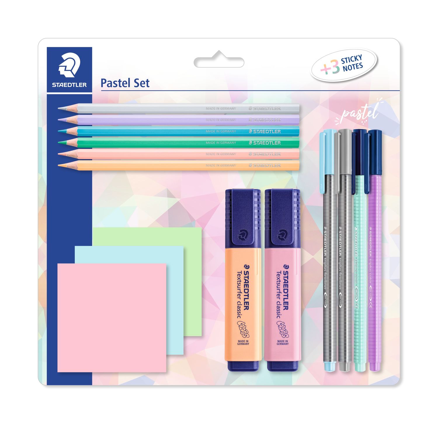 Set 6 creioane colorate + markere + fineliner - Pastel | Staedtler