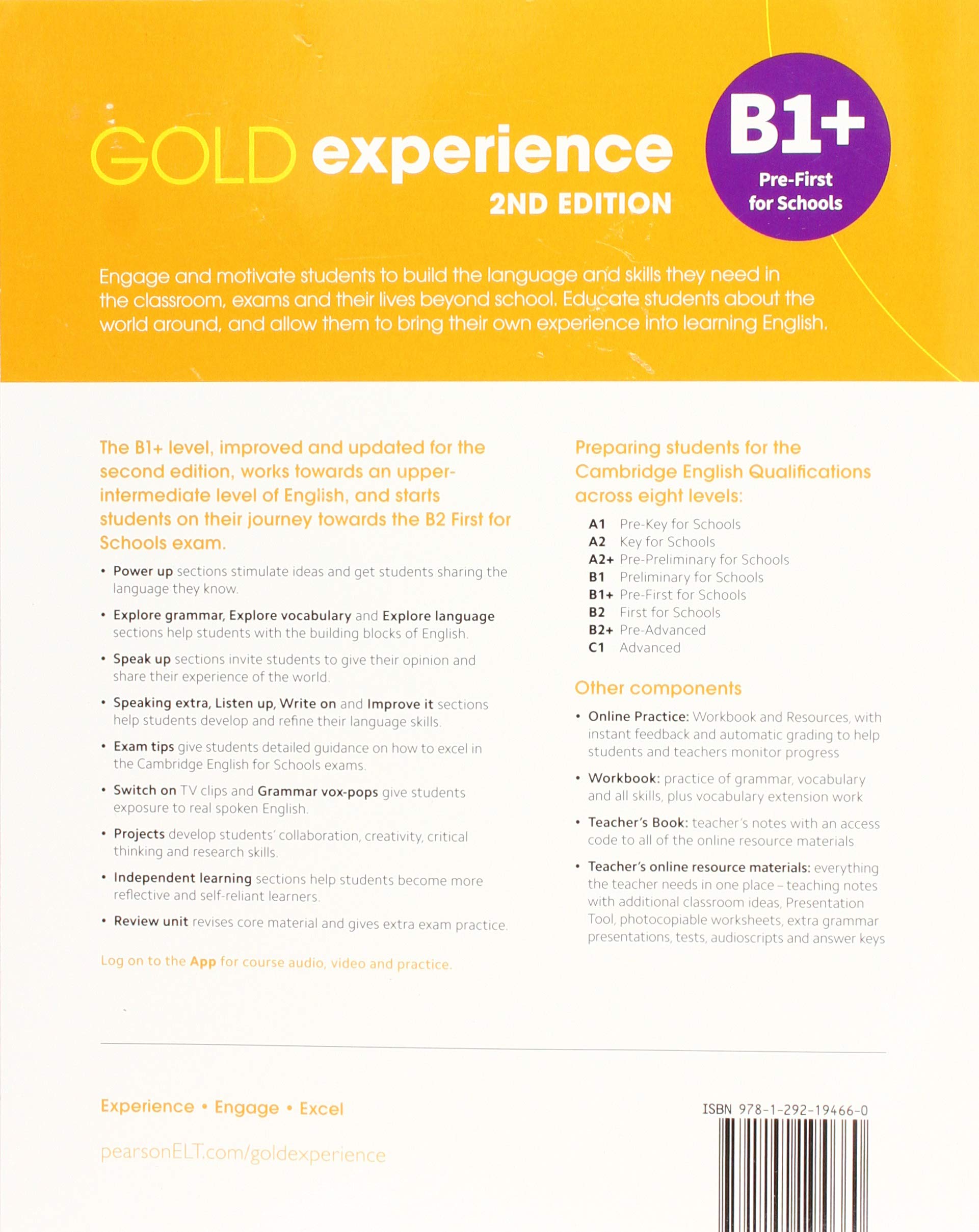 Gold Experience 2nd Edition B1+ Student\'s Book | Lindsay Warwick, Elaine Boyd, Clare Walsh - 1 | YEO