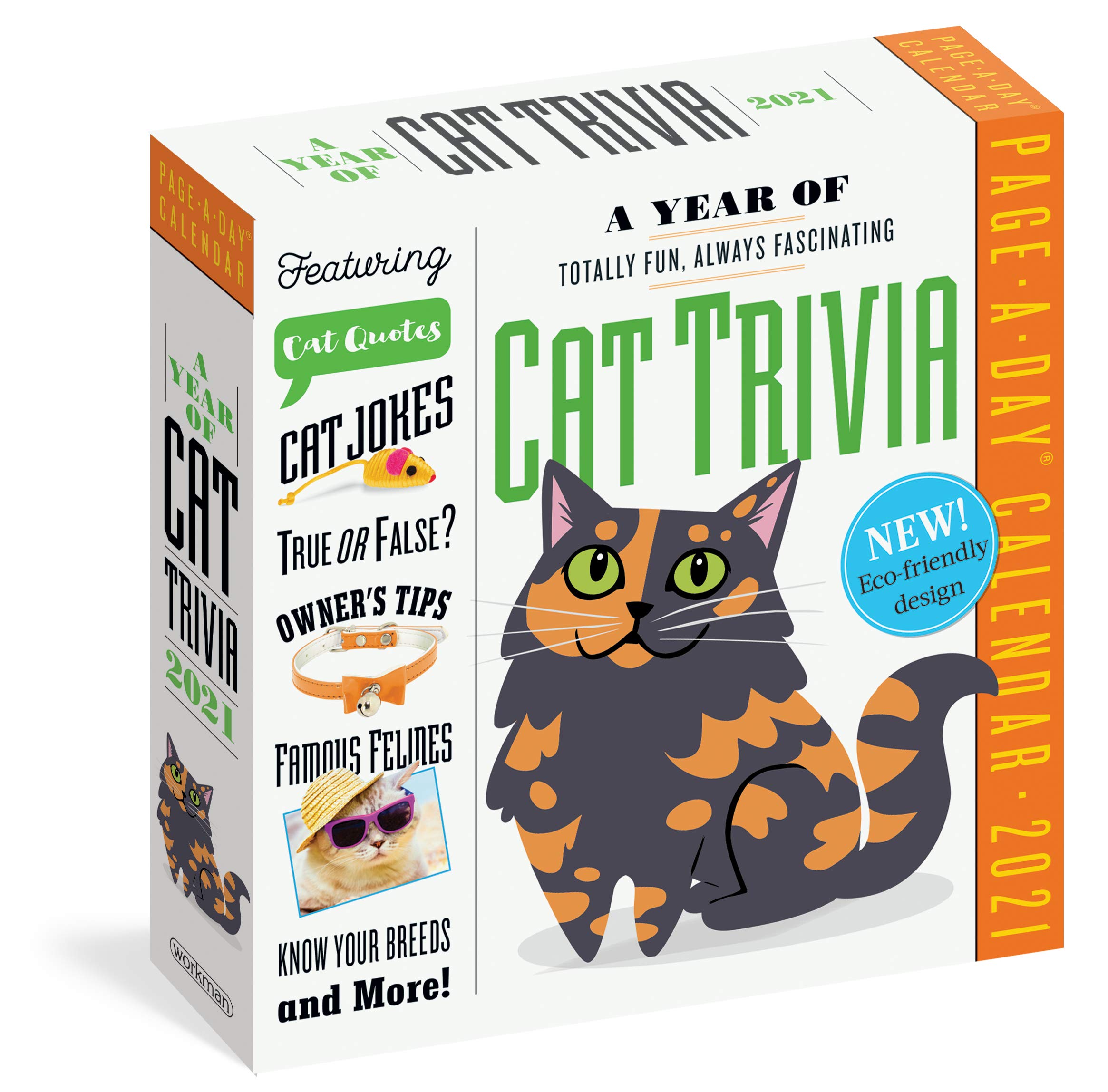 Calendar 2021 - Year of Cat Trivia Colour Page-A-Day | Workman Publishing
