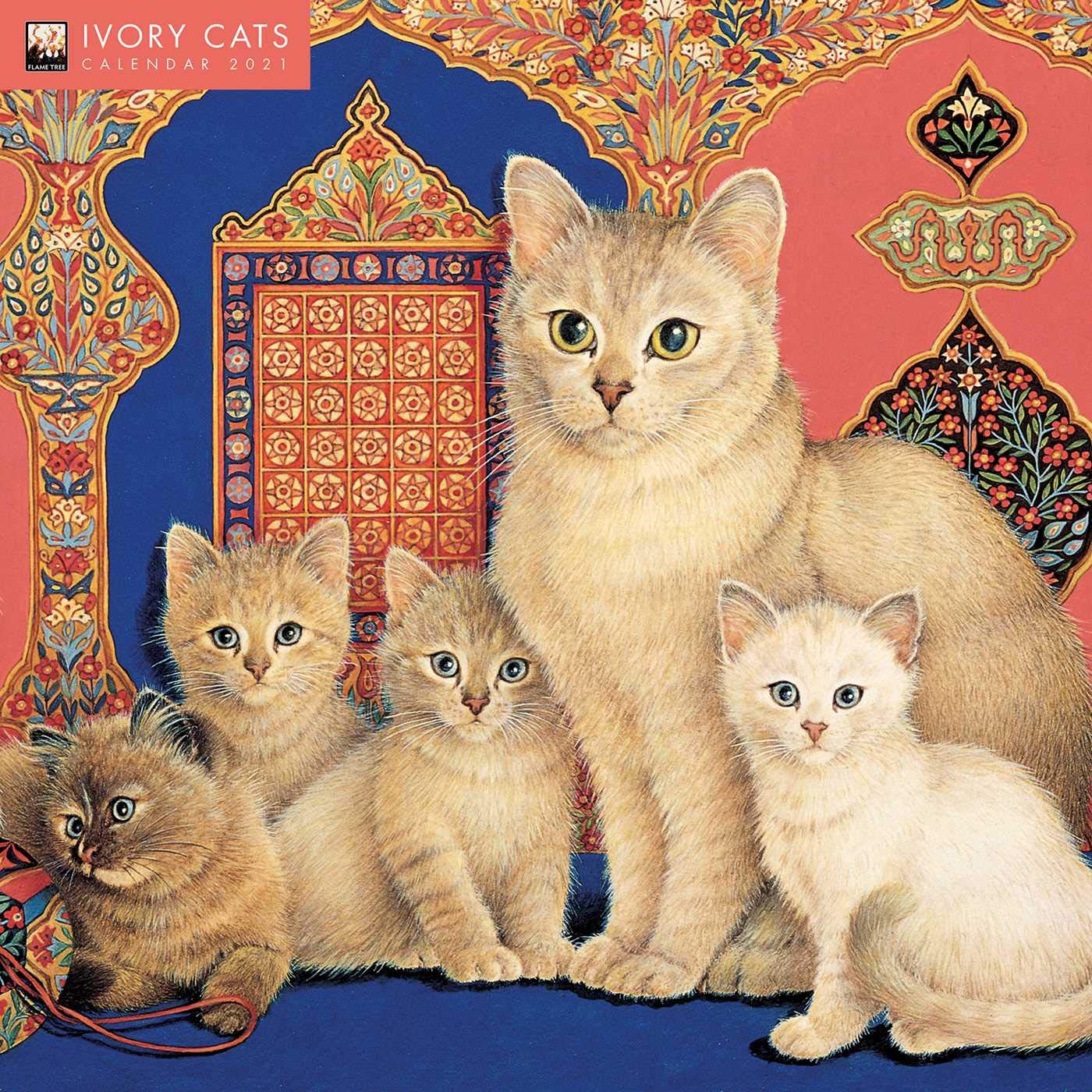 Calendar 2021 - Ivory Cats | Flame Tree Publishing