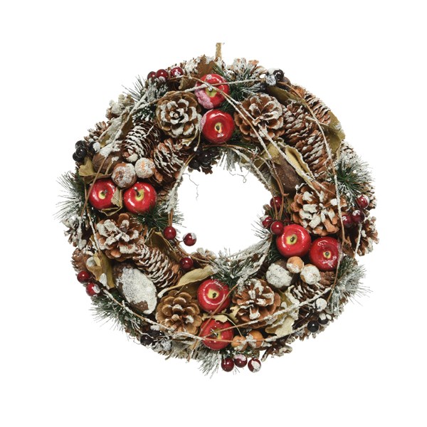 Coronita artificiala - Deco Wreath Berries and Snow, 33 cm | Kaemingk