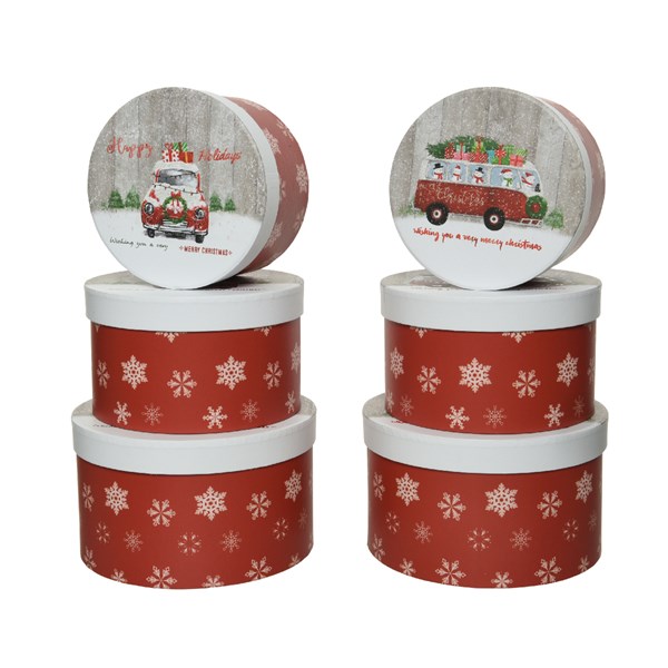 Cutie de cadou medie - Red Xmas Car - mai multe modele | Kaemingk