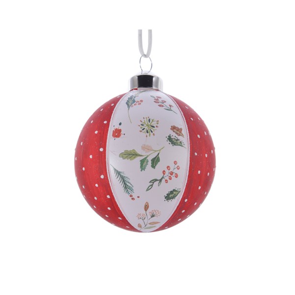 Set 3 globuri - Holly Pattern Dot - Christmas Red | Kaemingk