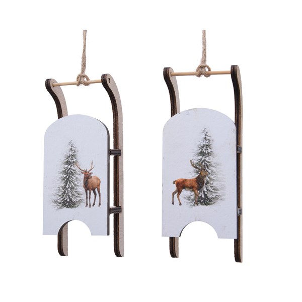 Decoratiune - Plywood Sleigh Deer - mai multe modele | Kaemingk