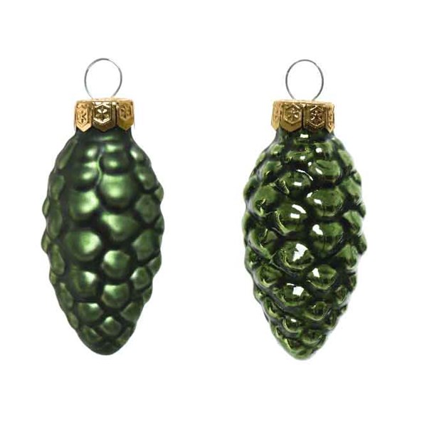 Set 12 globuri - Mini Pine Cones Shiny-Matt | Kaemingk - 1 | YEO