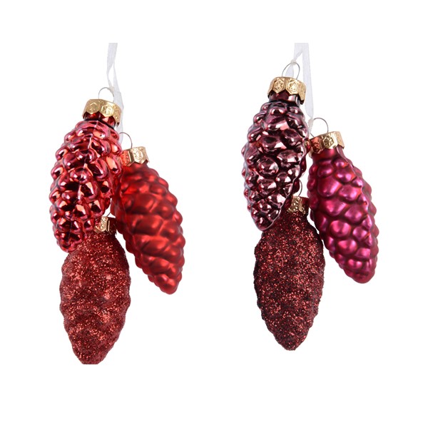 Globuri decorative - Pinecone - Mixed Red - mai multe culori | Kaemingk