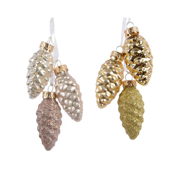 Globuri decorative - Pinecone - Mixed Gold and Pearl - mai multe culori | Kaemingk