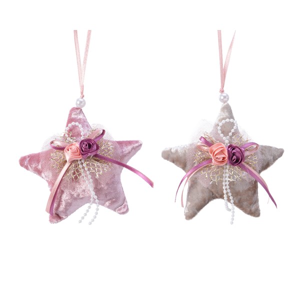 Decoratiune - Star Hanger, Velvet Pink - Blush Pink - mai multe culori | Kaemingk