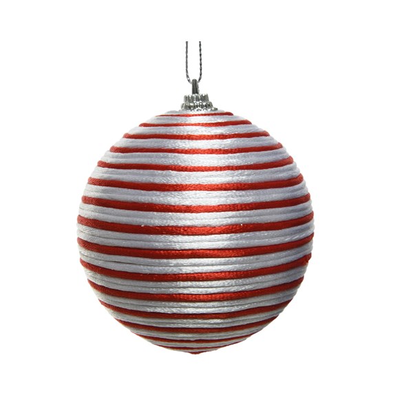 Glob - Foam Bauble Ribbons - Red and White | Kaemingk