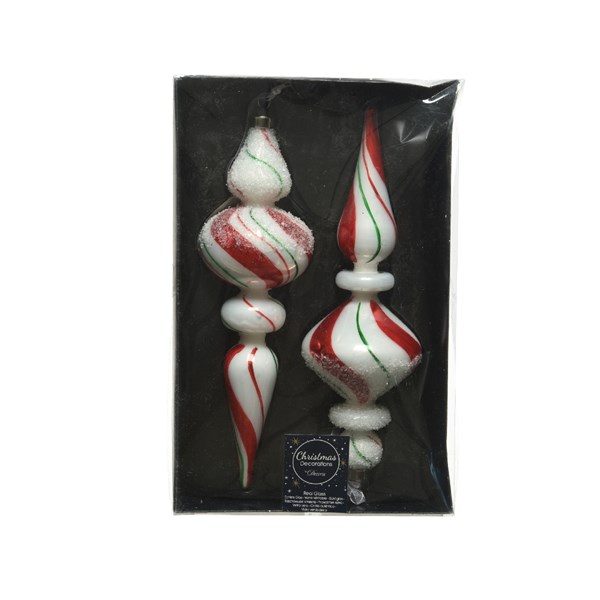 Set 2 globuri - Hanger Stripes Sugar Fin | Kaemingk - 2 | YEO