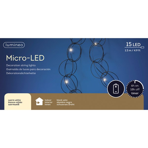 Ghirlanda de luminite - MicroLED Metal Lights - Warm White - mai multe modele | Kaemingk