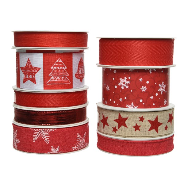 Panglica decorativa - Classic Red Christmas - mai multe modele | Kaemingk