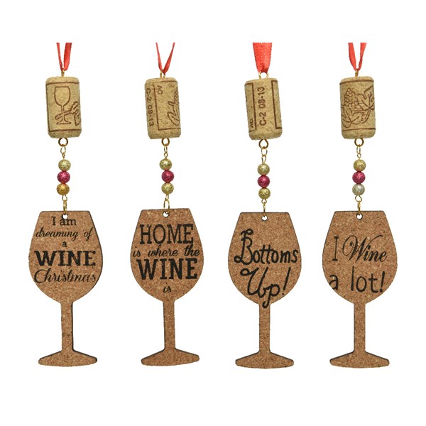 Decoratiune - Cork Wine Glass - mai multe modele | Kaemingk