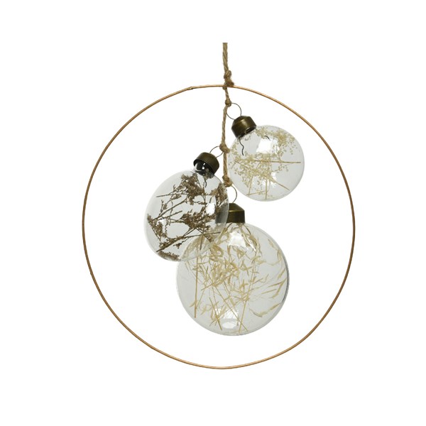 Decoratiune - Glass Discs in Bronze Ring - Transparent | Kaemingk