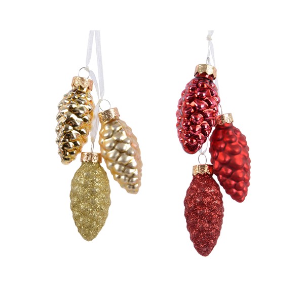 Globuri decorative - Pinecone - Mixed Red and Gold - mai multe culori | Kaemingk