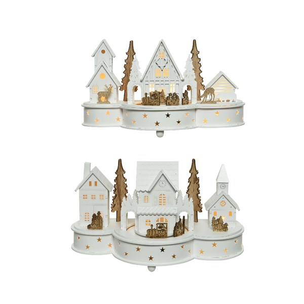 Decoratiune - LED Music House - Wooden Figure - mai multe modele | Kaemingk