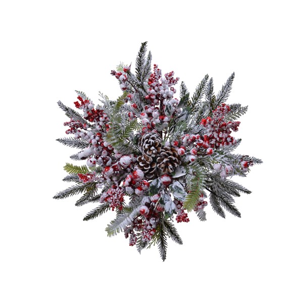 Decoratiune - Deco Star Frost  Red Berrie, 50 cm | Kaemingk