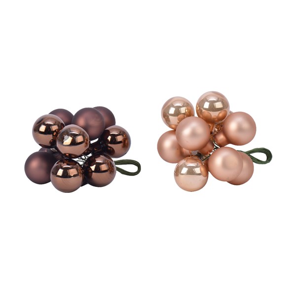 Globuri - Baubles On Wire - Brown, Bundle - mai multe culori | Kaemingk