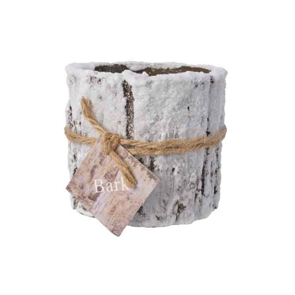 Lumanare - Wax Pillar - Frosted Bark - White | Kaemingk